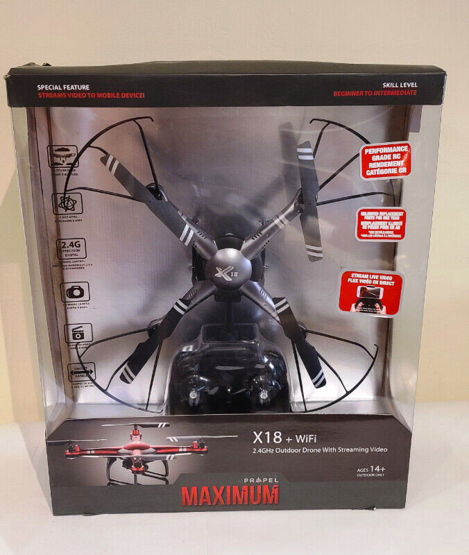 NEW Propel Maximum X18 Drone with Live Video Streaming Black