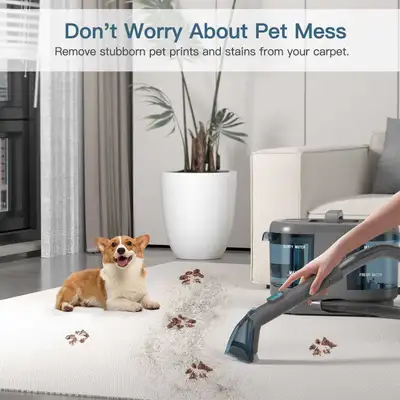 Keep your carpets and upholstery looking their best with this used Prettycare Carpet Cleaner. This c...