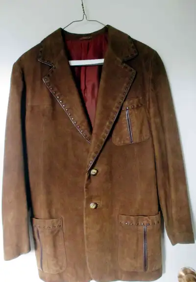 Men’s Vintage Brown Calfskin Blazer Size Small, View more