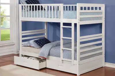 Single over single bunk bed, View more