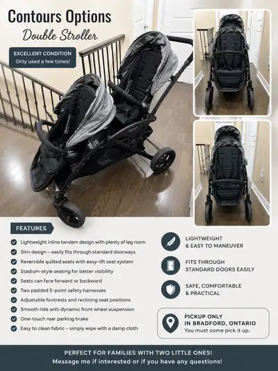 Contours Options Double Stroller – Excellent Condition, View more