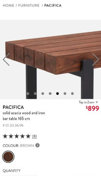 Pacifica solid wood and steel frame table