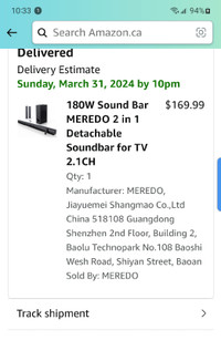 Unused sound bar with separate sub  for sale