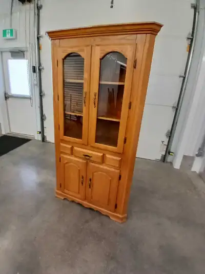 Solid Oak Corner Cabinet, View more