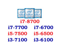 Intel CPU: i7-8700, i7-7700, i7-6700, i5-7500, i5-7400, i5-6500…