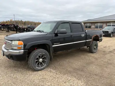 2004 GMC 2500 4x4, drivetrain is all good & complete, body is too rusty to pass safety’s, would make...