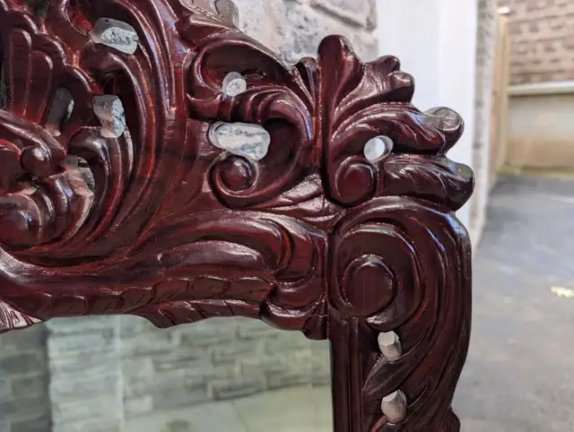 Vintage Bombay Rosewood Carved Mirror in Home Décor & Accents in Oakville / Halton Region - Image 5