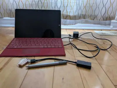 Microsoft Surface 3 Tablet w Pen, Keyboard, Charger and HDMI d, View more