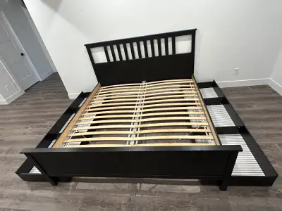 IKEA HEMNES King size bed frame with 4 underbed drawers , View more