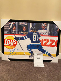 Large Kyle Connor autographed framed canvas Frameworth COA