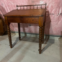 Antique Pine Slant Top Desk with Turned Legs