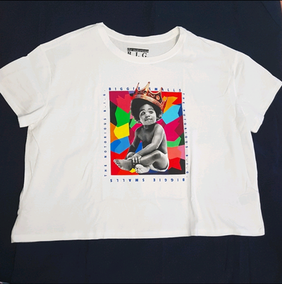 PRICE IS FIRM! Brand NEW with tags! Notorious B.I.G. Biggie Smalls White crop tshirt @.Brooklyn Mint...