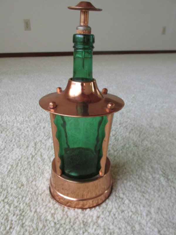 Mid Century Copper and Green Decanter in Kitchen & Dining Wares in Kitchener / Waterloo