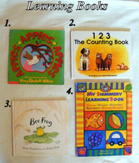 4 Learning Books, ages 2-6, very good to excellent $10 ea