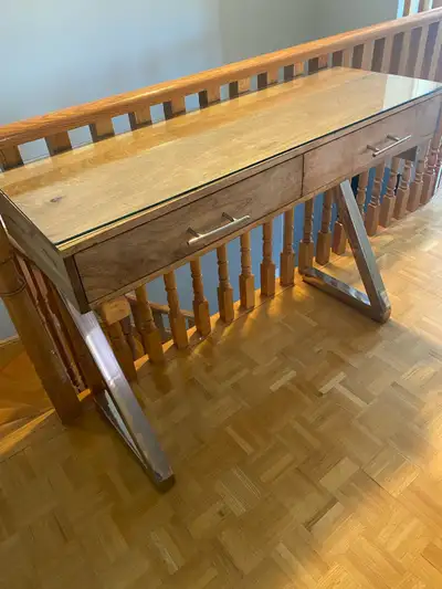 Wood & Metal Desk/Hall Table, View more