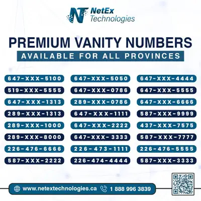 Stand out and stay memorable with Premium Vanity Numbers from NetEx Technologies! Perfect for market...