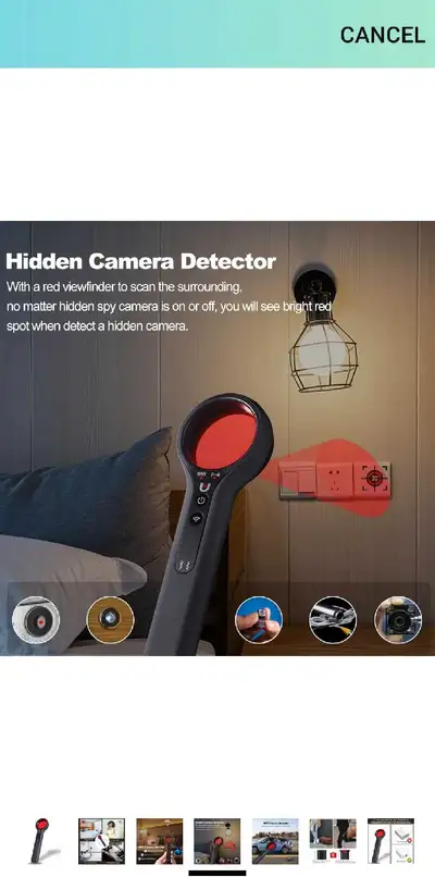 Hidden Camera Detector Spy Camera Detectors Anti Spy Detector Anti-Theft Device Bug Detector Camera...