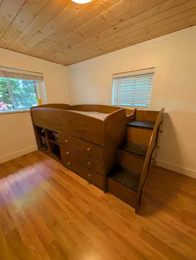 wood Single Bed with Storage (pick up east Van) , View more