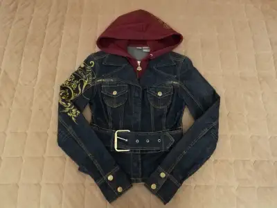 Like NEW: RARE Dereon Beyonce Denim Jacket w. Gold Details, View more
