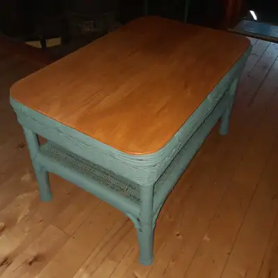 Solid Wood Top / Wicker Table, View more