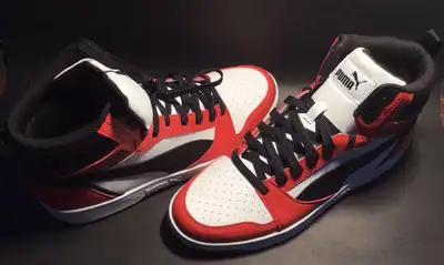 PUMA REBOUND V6 MID JR WHITE RED BLACK SHOES, View more