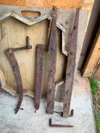 Antique barn door rusty hinges