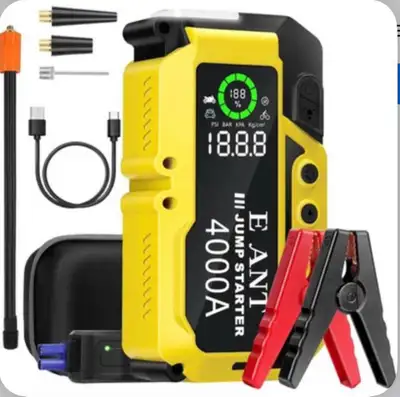 4000A Car Jump Starter with Air Compressor – Portable Power Bank