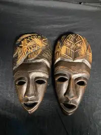 Pair of Authentic Wooden Masks