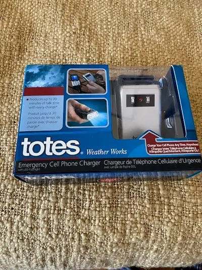 Totes cell phone emergency charger with LED flashlight, View more