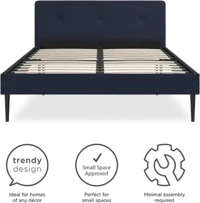 Novogratz Freddy Queen Upholstered Bed, View more