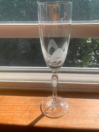 Vintage Glass crystal champagne flutes . set of 4.