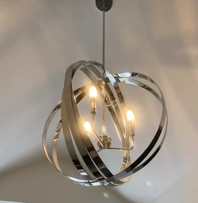 Chandelier Light Fixtures Chrome Modern 2 available in Indoor Lighting & Fans in London - Image 7