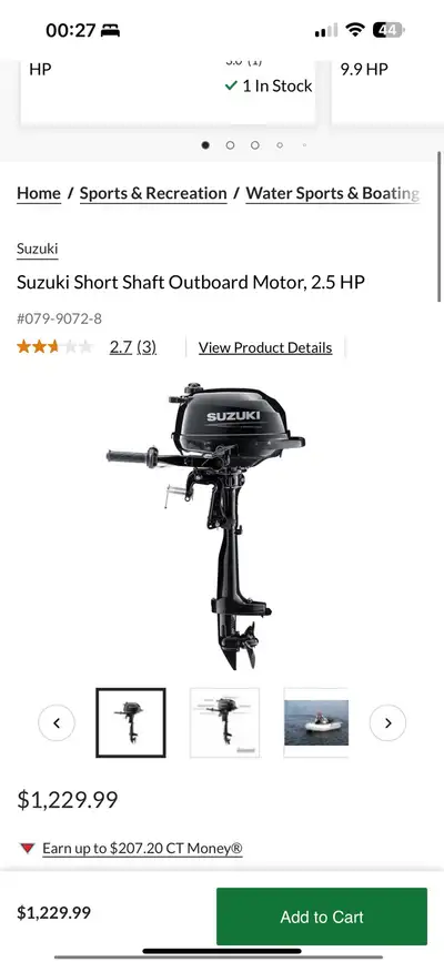 Used for only 5 times, in excellent condition. Easy to start, smooth and quiet – great for small fis...