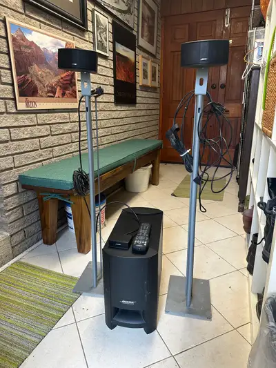 Bose speakers with stand and subwoofer , View more