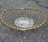 Vintage MCM Brass Wire Wrapped Basket Coffee Table Accessory