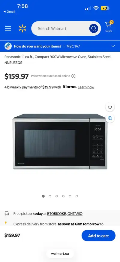 Move out sale - Panasonic 1.1 cu.ft. 900W Microwave Oven, View more