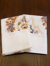 Pair of vintage pillow cases floral. made in Canada