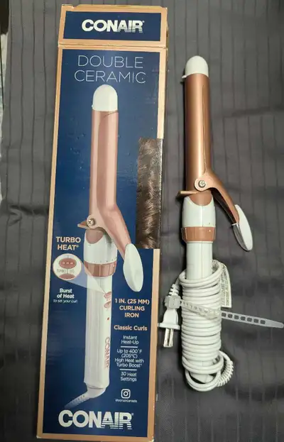Conair 1"(25mm) hair curling iron – Used only once to try it out. It's in excellent condition and wo...