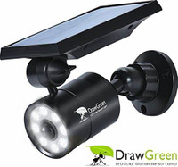 NEW DrawGreen LED Solar Motion Sensor Lamp - Black