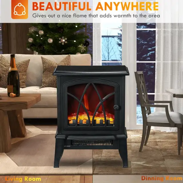 Brand new black Electric Heater, Freestanding Fireplace Stove wi in Heaters, Humidifiers & Dehumidifiers in Markham / York Region - Image 7