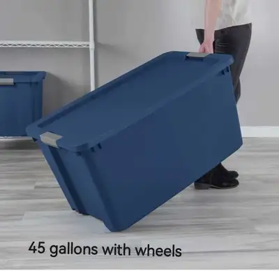 Sterilite Storage Box with wheels 45 gallons, View more