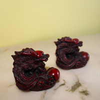 Pair of Chinese Classical Resin Dragon Balls