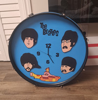 Beetles rare Drum  clock signed on the inside of drum