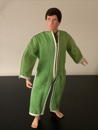 Vintage GI Joe 12" Action Figure Green Jumpsuit Brown Flocked Ha