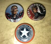 Captain America Marvel Falcon Pin Button Lot 1.25  Inch