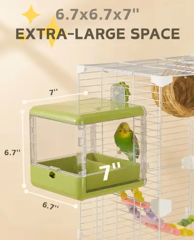 NEW Bird Bath for Cage, Hanging Bathtub Bath Shower Box Bowl,, View more