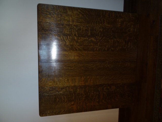 Antique Oak Dinning Room Table And Matching Mirrored Sideboard Dining