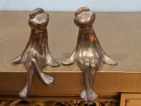 4 inches tall brass crocodile couple figurines