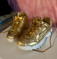 Size 6 Gold FILA sneakers (Women’s)