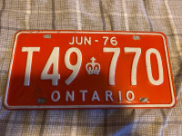 Ontario 1976 License Plate